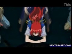 Redhead hentai Schülerin ruft gebohrt durch Tentakel-monster